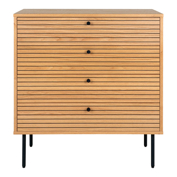 Kyoto Byrå - 4 lådor, ekfanér, natur, 80 × 40 × 85 cm