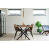 Toulon matbord, oljad ek med vågig kant, förberett för iläggsskivor 95x140x75 cm