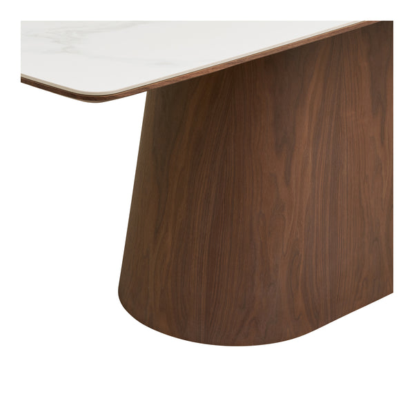 Noli Matbord - keramik, MDF, askfanér, vit/mörkbrun, 90 × 200 × 76 cm