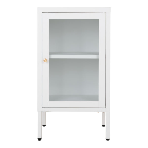 Dalby Skåp - 1 glasdörr, stål, vit, 38 × 35 × 70 cm
