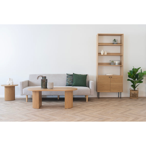 Kyoto Book Shelf - Oak veneer, Melamine, MDF, Stål, Ek , 80 × 30 × 200 cm