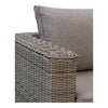 Calvi Lounge Set - soffgrupp, polyrattan/stål/glas, kubu/grå, 318 × 169 × 64 cm