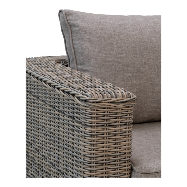 Calvi Lounge Set - soffgrupp, polyrattan/stål/glas, kubu/grå, 318 × 169 × 64 cm