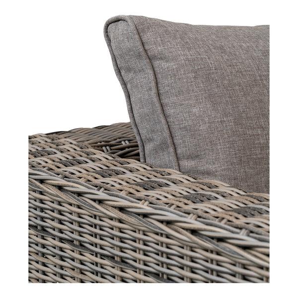 Calvi Lounge Set - soffgrupp, polyrattan/stål/glas, kubu/grå, 318 × 169 × 64 cm
