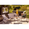 Nilo Lounge Set - stål med dynor, polyester, sand, 65/128 × 81/81 × 74/45/43,5 cm